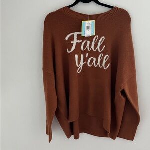 Vince Camuto Brown 'Fall Y'all' Sweater
